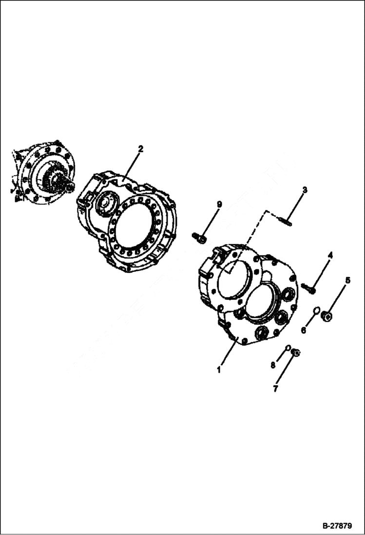 Схема запчастей Bobcat WL350 - REDUCTION GEAR HOUSING (Replacement Axle - 5904661671) DRIVE TRAIN