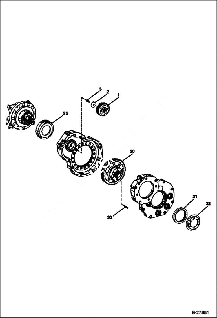 Схема запчастей Bobcat WL350 - REDUCTION GEARS (Replacement Axle - 5904661671) DRIVE TRAIN