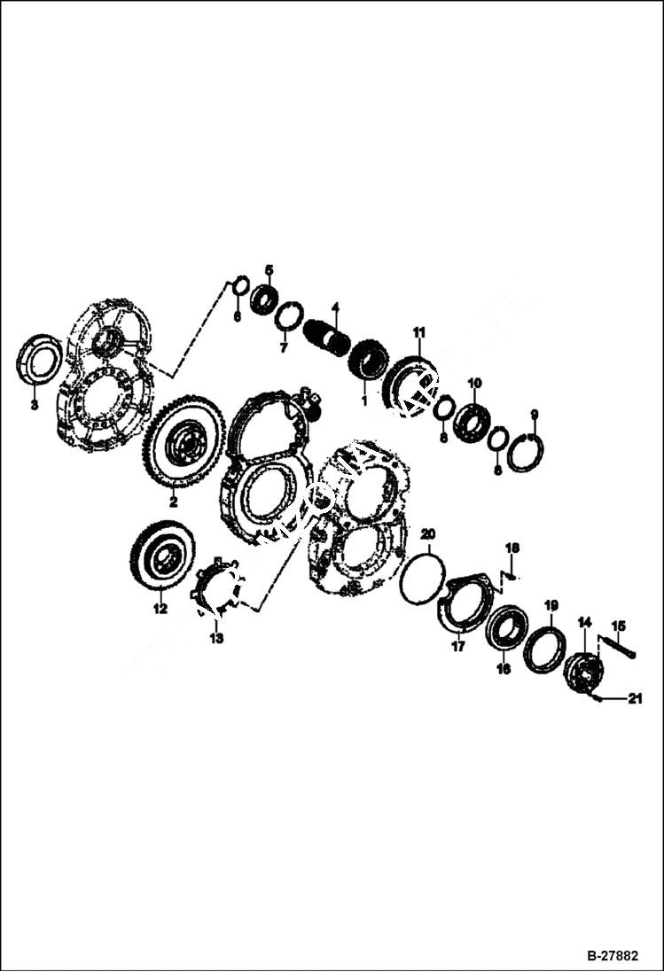 Схема запчастей Bobcat WL440 - REDUCTION GEARS (Fast Travel) DRIVE TRAIN