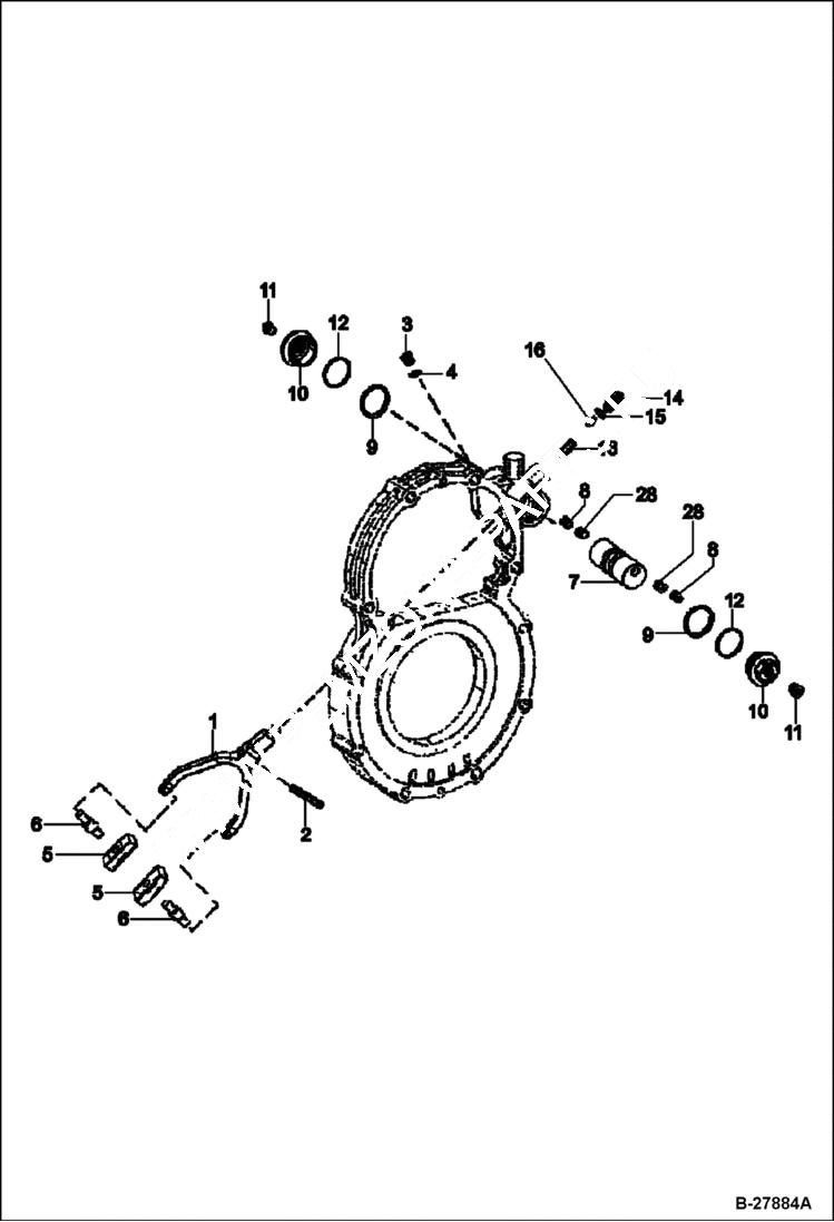 Схема запчастей Bobcat WL440 - SHIFT FORK (Replacement Axle - 5904661696) DRIVE TRAIN