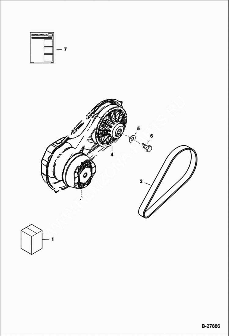 Схема запчастей Bobcat 2300 - ENGINE BRAKING CVT KIT Diesel ACCESSORIES & OPTIONS