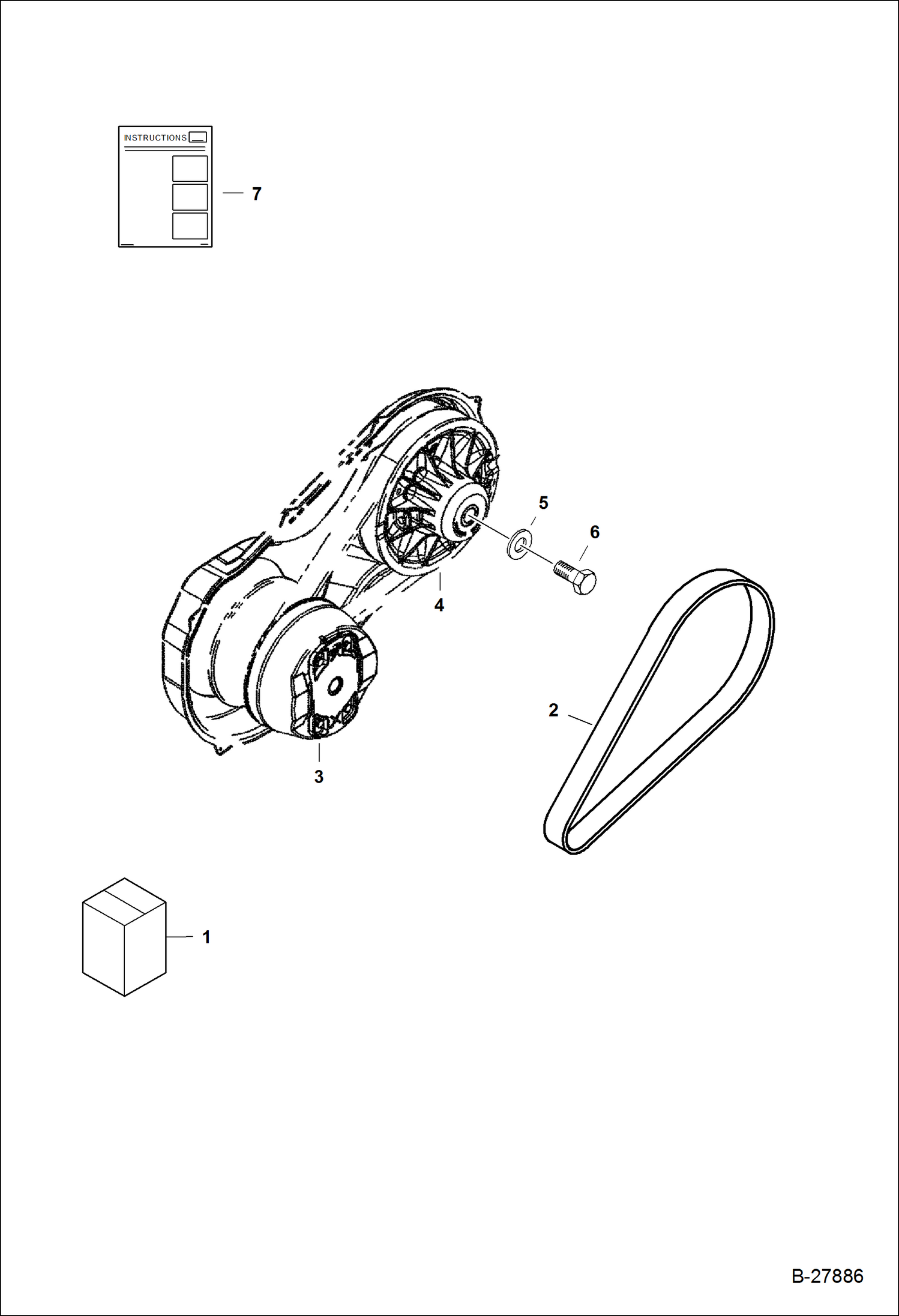 Схема запчастей Bobcat 2200 - ENGINE BRAKING CVT KIT Diesel ACCESSORIES & OPTIONS