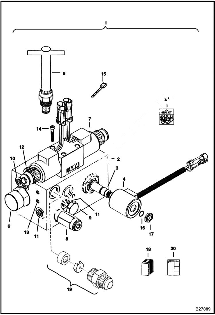 Схема запчастей Bobcat CHIPPER - 5A CHIPPER Valve Assy Loader