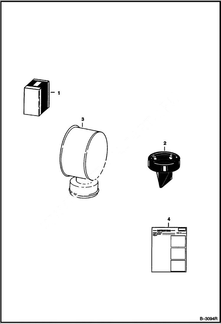 Схема запчастей Bobcat 500s - AIR CLEANER VALVE KIT ACCESSORIES & OPTIONS