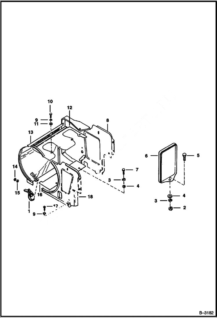 Схема запчастей Bobcat 600s - AIR SHROUDING POWER UNIT