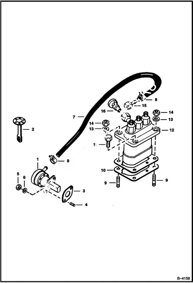 Схема запчастей Bobcat 400s - FUEL & INJECTION PUMP POWER UNIT