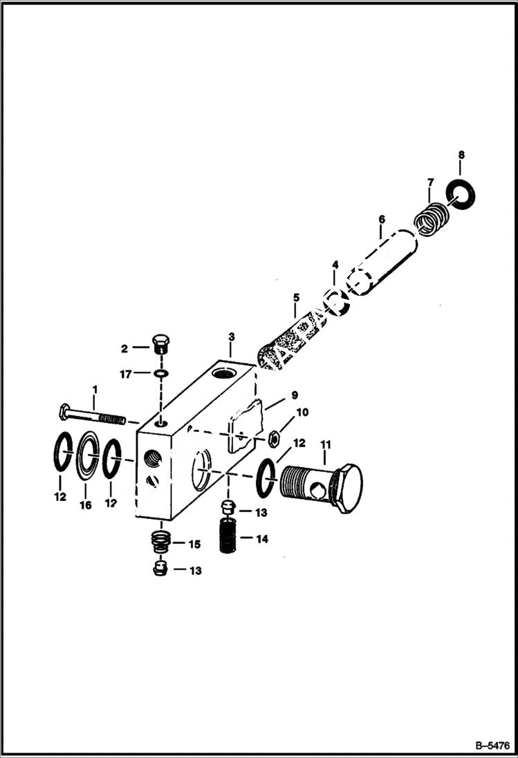 Схема запчастей Bobcat Articulated Loaders - PORT BLOCK HYDROSTATIC SYSTEM