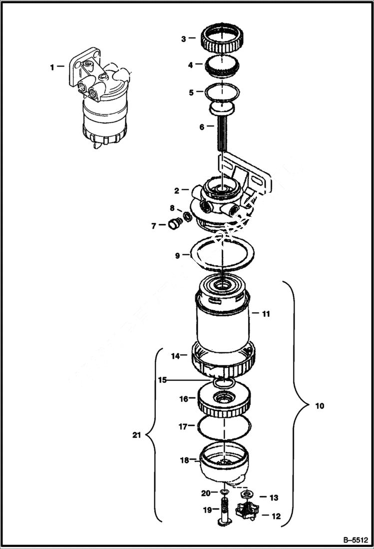 Схема запчастей Bobcat 900s - PUMP FUEL PRE-LIFT - PARTS POWER UNIT