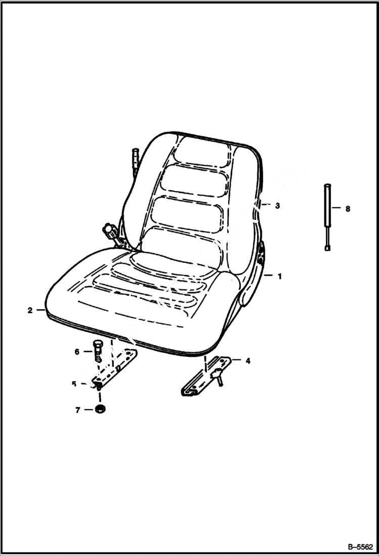 Схема запчастей Bobcat 328 - SEAT (Grammar) MAIN FRAME