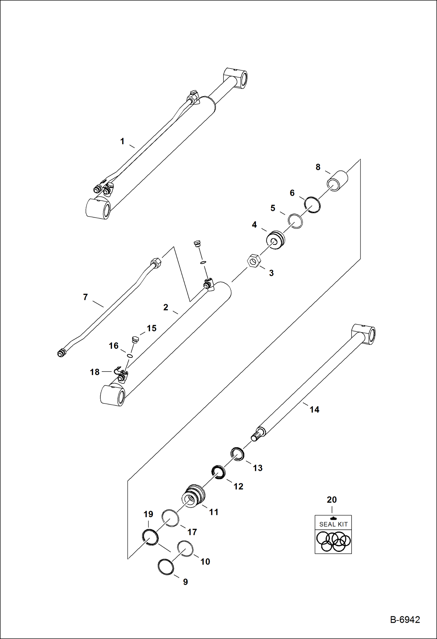 Схема запчастей Bobcat BACKHOE - BACKHOE (Stabilizer Cylinder) (G Series) REAR STABILIZERS