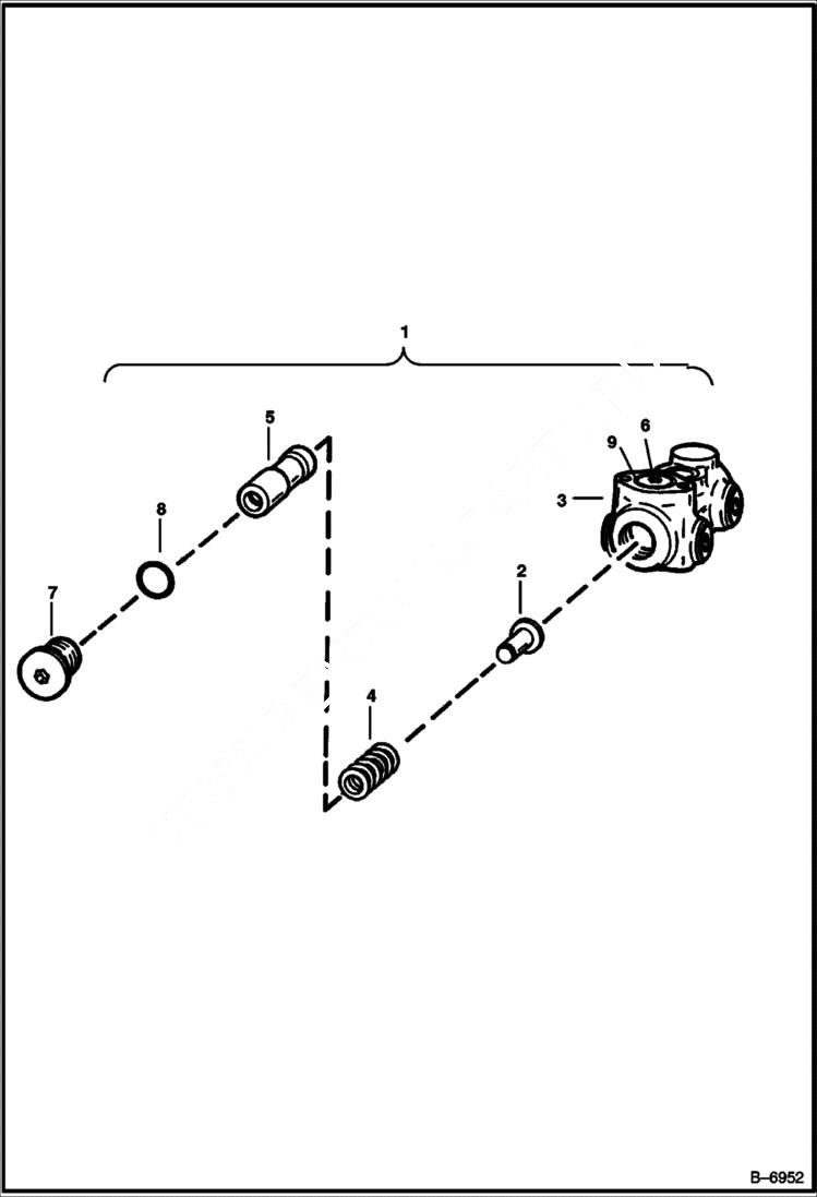 Схема запчастей Bobcat Articulated Loaders - COUNTERBALANCE VALVE (S/N 15022 & Below) HYDRAULIC SYSTEM