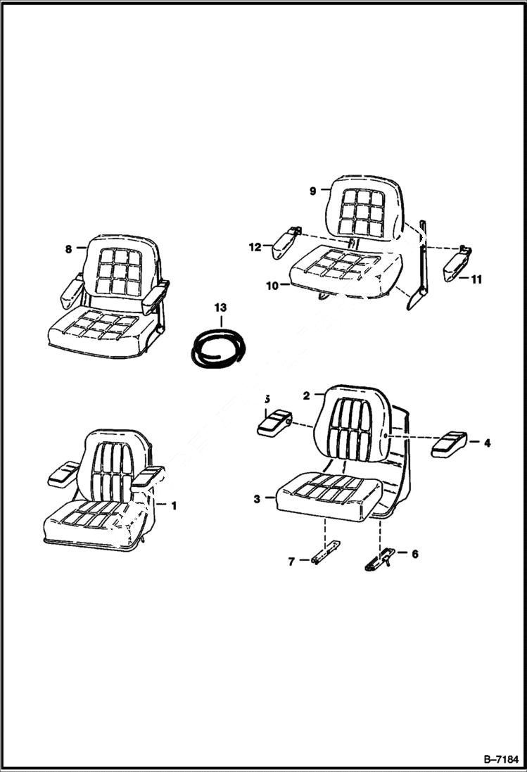 Схема запчастей Bobcat 500s - SEAT MAIN FRAME