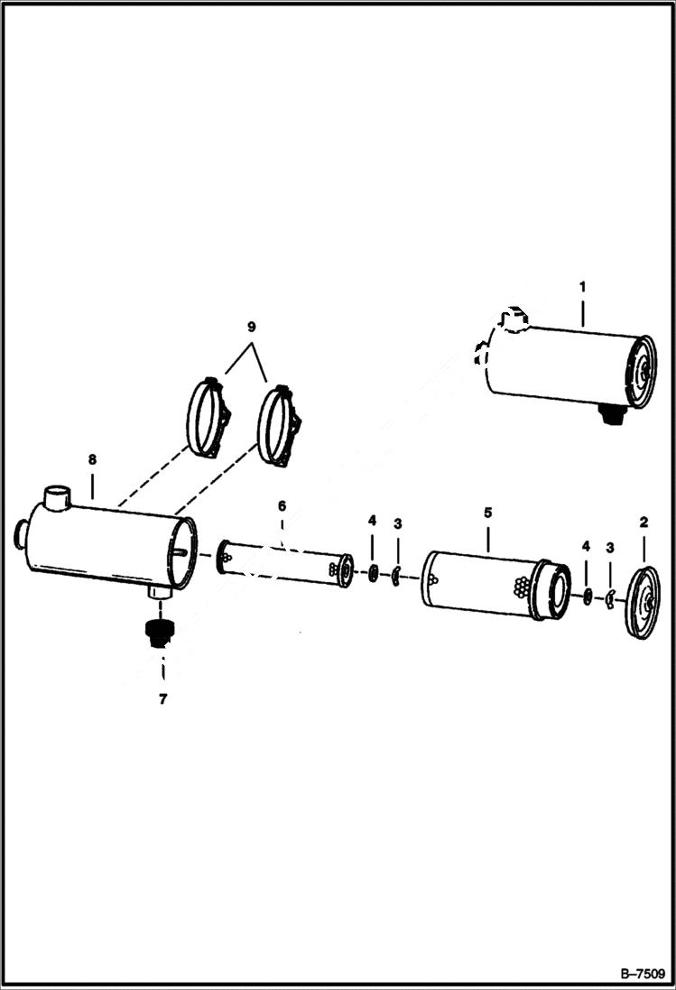Схема запчастей Bobcat 900s - AIR CLEANER POWER UNIT