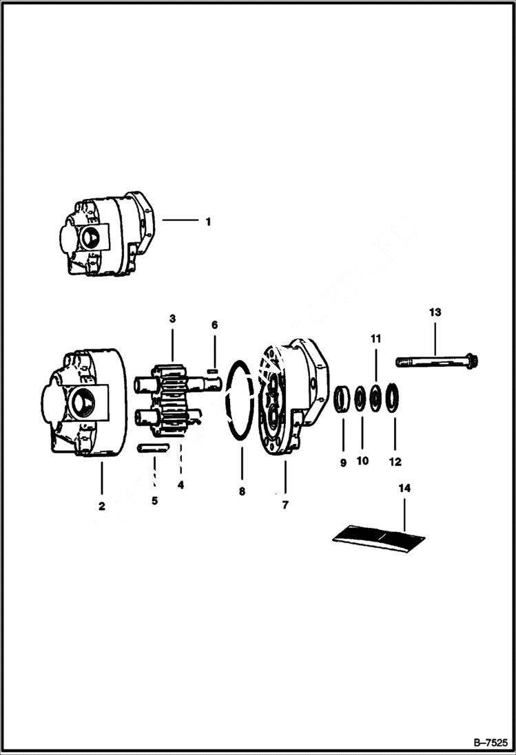 Схема запчастей Bobcat 900s - COOLING FAN MOTOR (Cessna) HYDROSTATIC SYSTEM