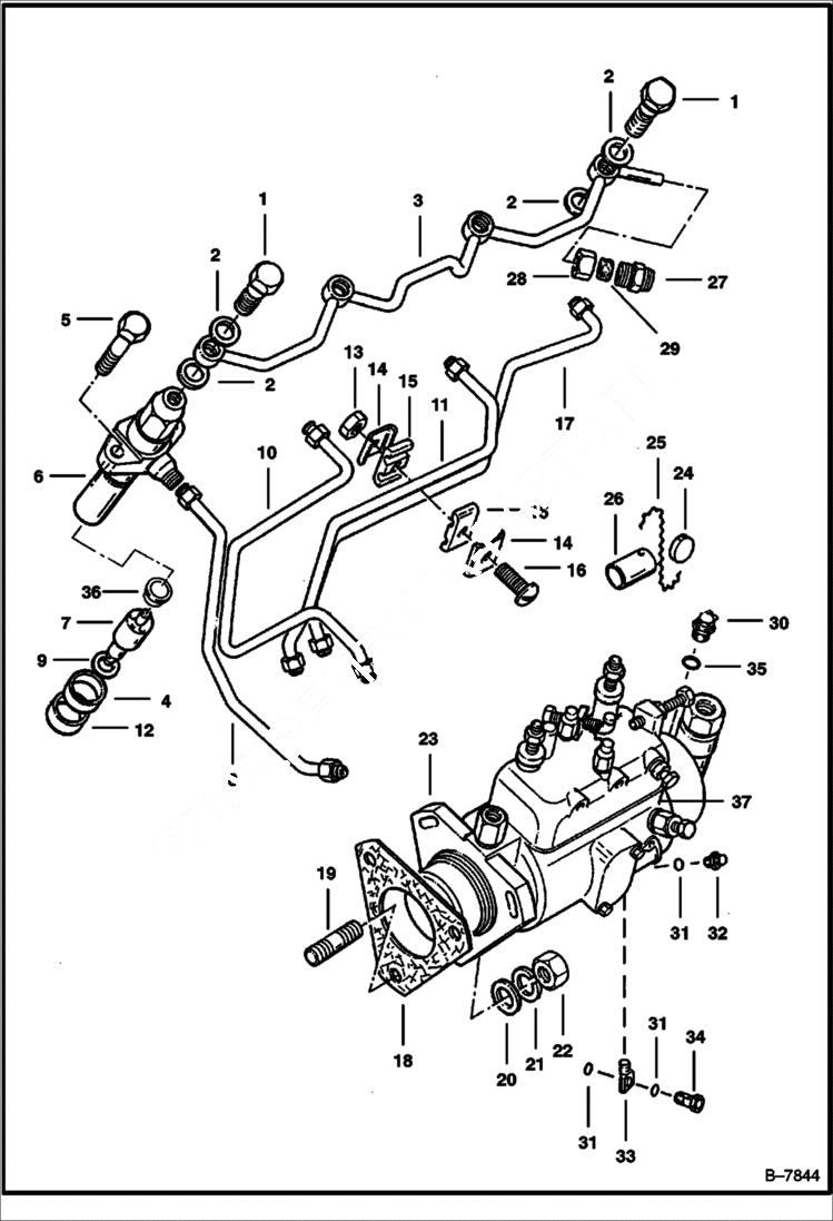 Схема запчастей Bobcat Articulated Loaders - FUEL INJECTION SYSTEM POWER UNIT