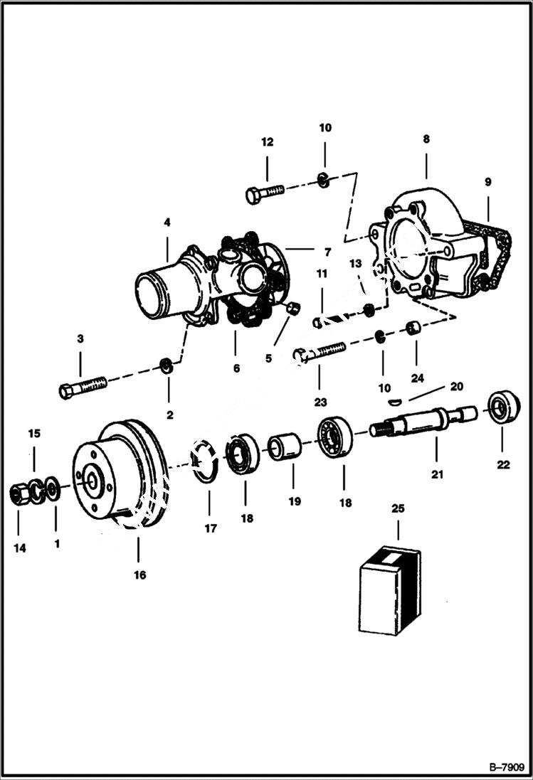 Схема запчастей Bobcat 900s - WATER PUMP POWER UNIT