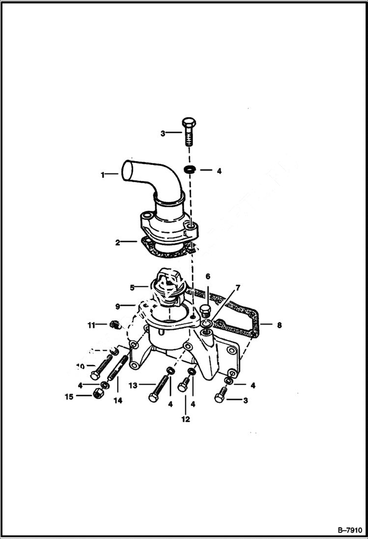 Схема запчастей Bobcat Articulated Loaders - WATER OUTLET BODY POWER UNIT