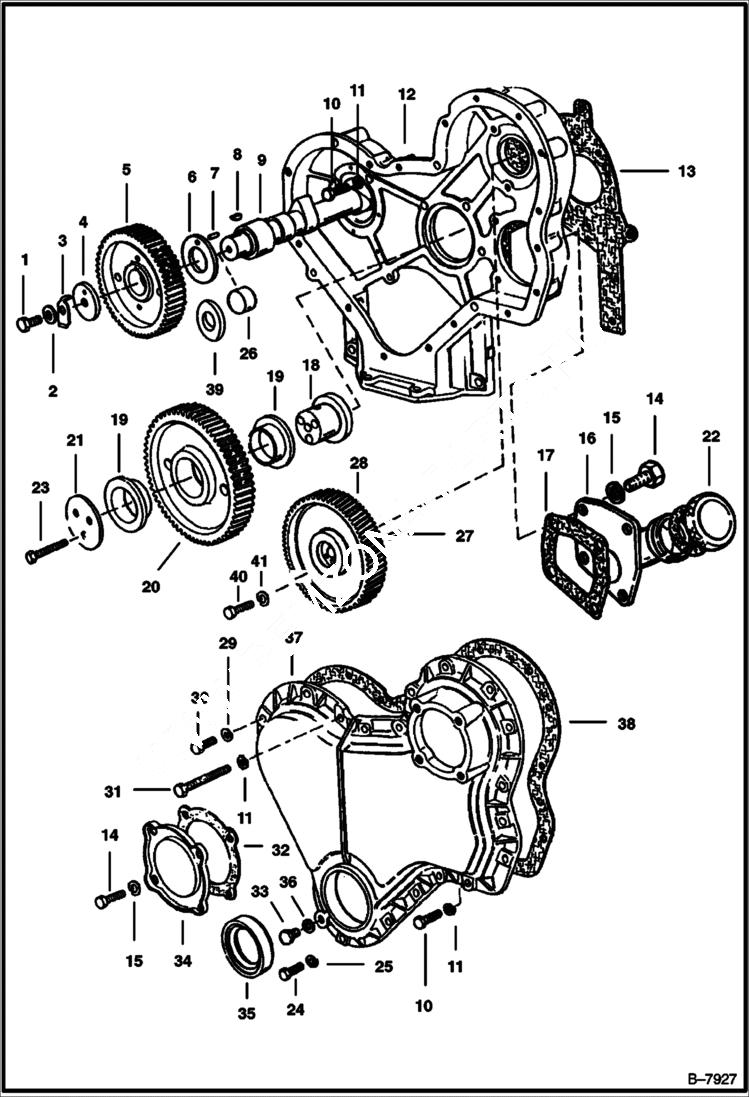 Схема запчастей Bobcat Articulated Loaders - TIMING GEARS POWER UNIT