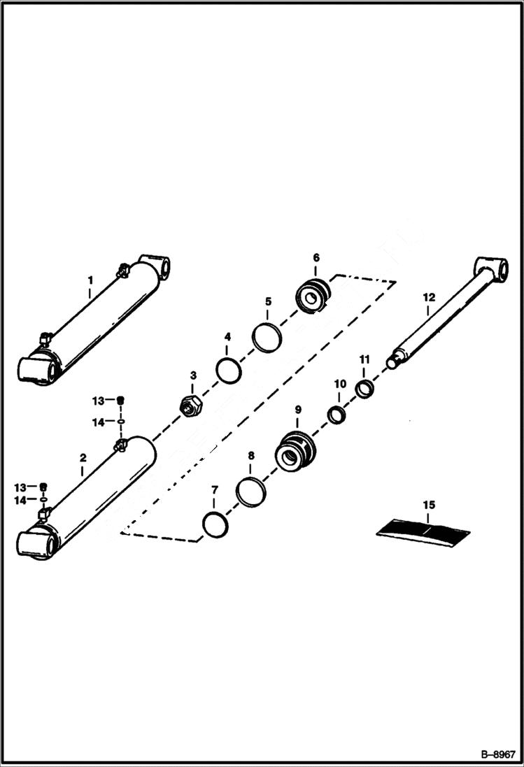 Схема запчастей Bobcat Feller Buncher - TILT CYLINDER HYDRAULIC SYSTEM