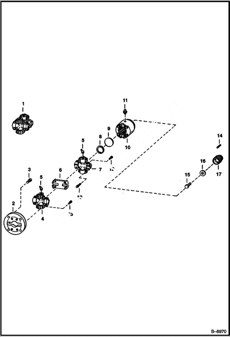Схема запчастей Bobcat 800s - UNIVERSAL JOINT POWER UNIT
