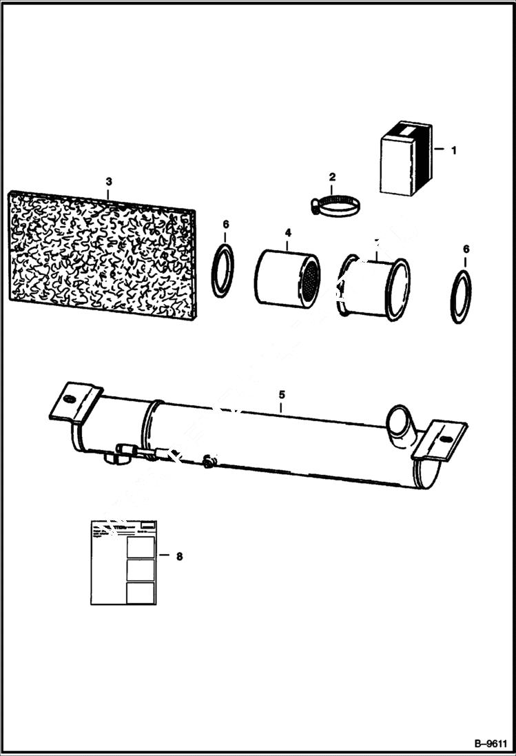 Схема запчастей Bobcat 700s - MUFFLER/PURIFIER KIT (For Plastic Hood) ACCESSORIES & OPTIONS