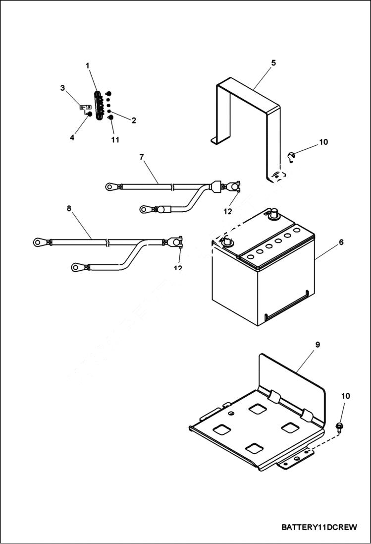 Схема запчастей Bobcat 3400 - ELECTRICAL, BATTERY ELECTRICAL SYSTEM