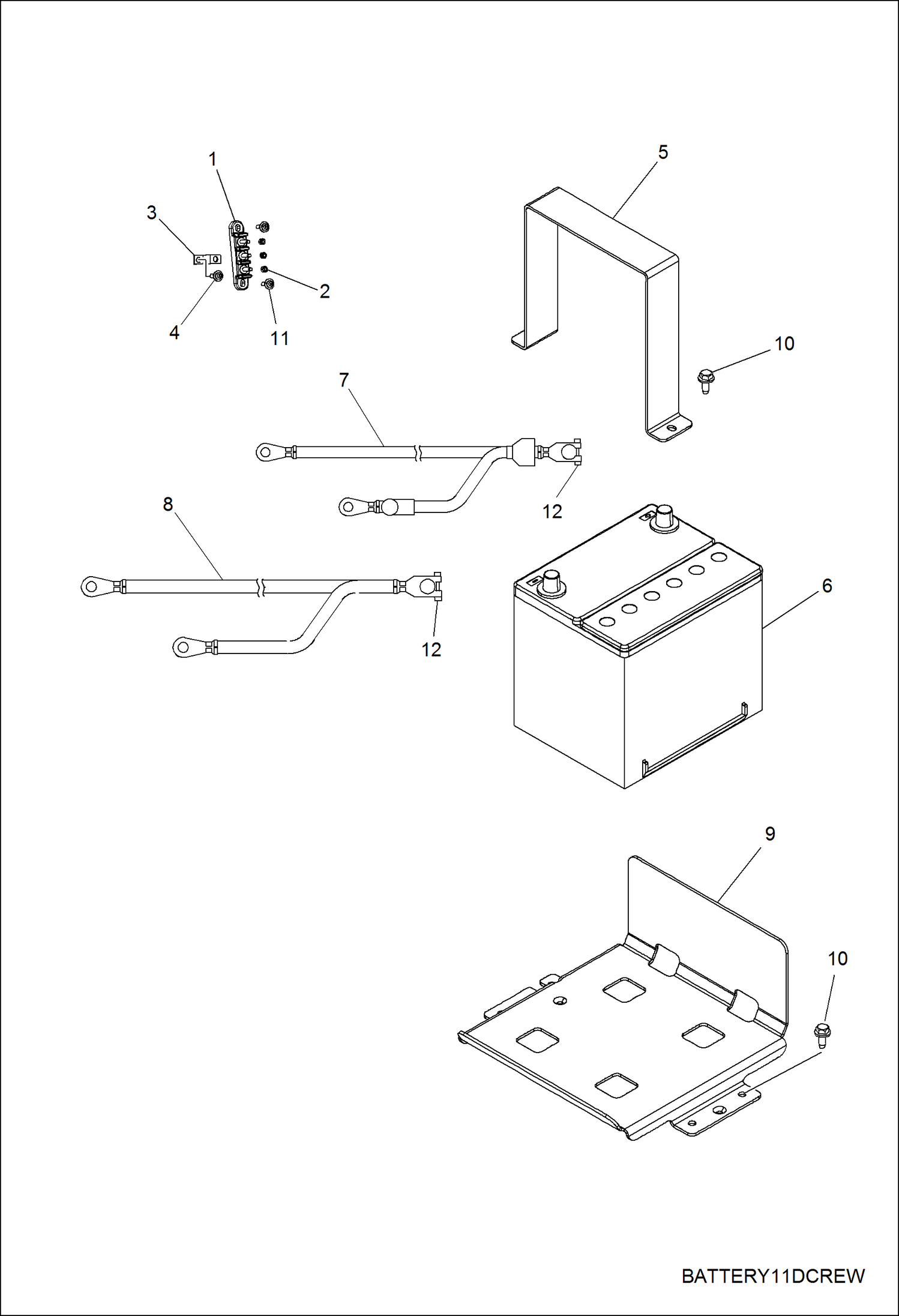 Схема запчастей Bobcat 3400 - ELECTRICAL, BATTERY ELECTRICAL SYSTEM