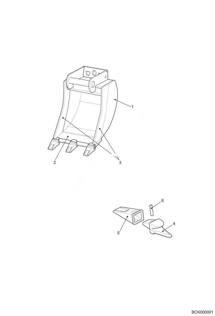 Схема запчастей Bobcat BUCKETS - Bucket Excavator Class 316 Excavator - EMEA Only