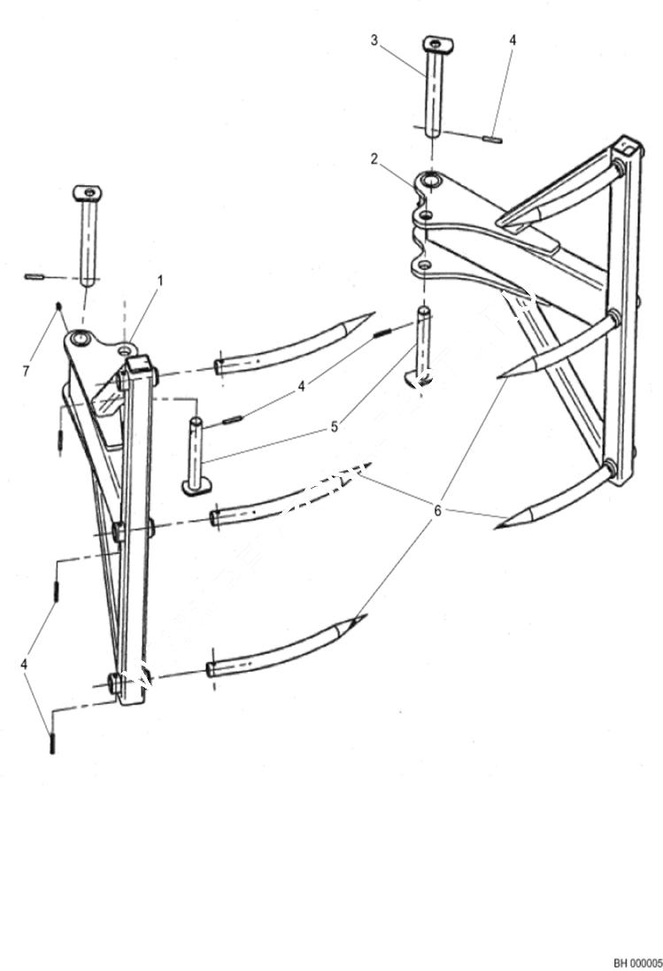 Схема запчастей Bobcat BALE HANDLERS - 3 pins bale grapple Loader