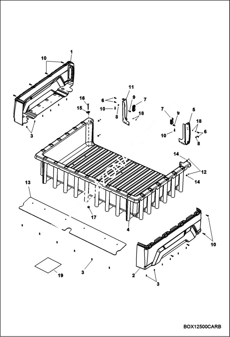 Схема запчастей Bobcat 3400 - BODY, BOX ASSY MAIN FRAME