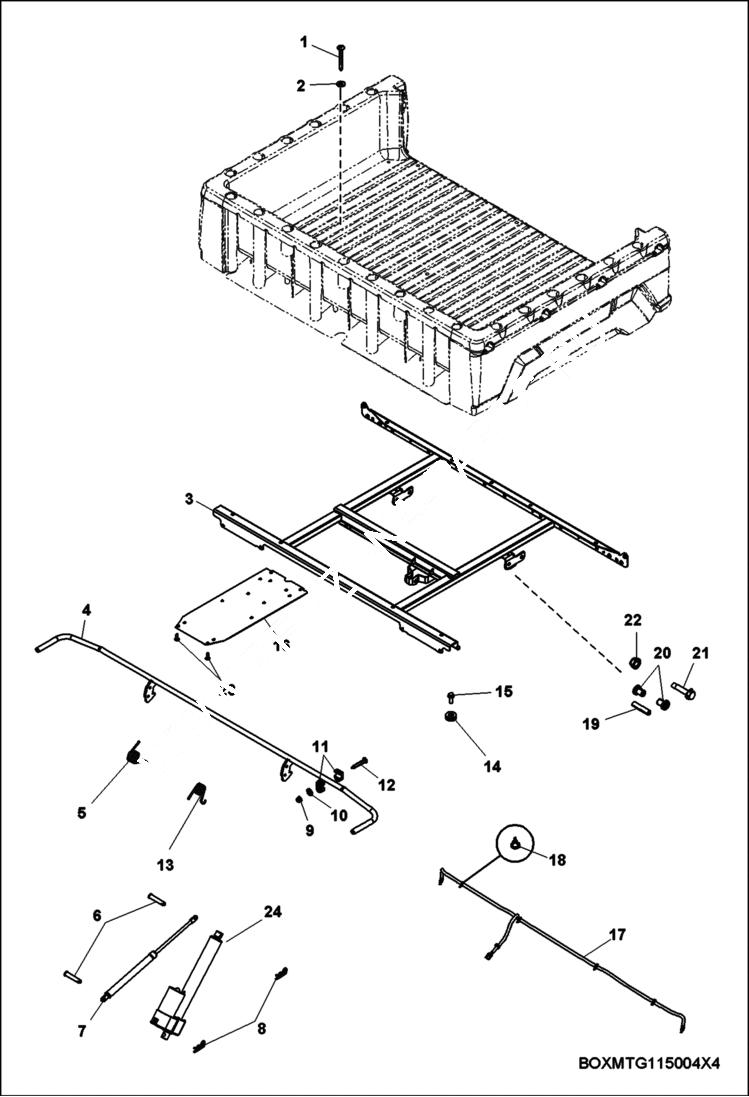 Схема запчастей Bobcat 3200 - BODY, BOX MOUNTING (S/N AJNS11001 - 19999) MAIN FRAME