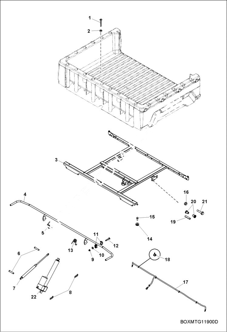 Схема запчастей Bobcat 3450 - BODY, BOX MOUNTING MAIN FRAME