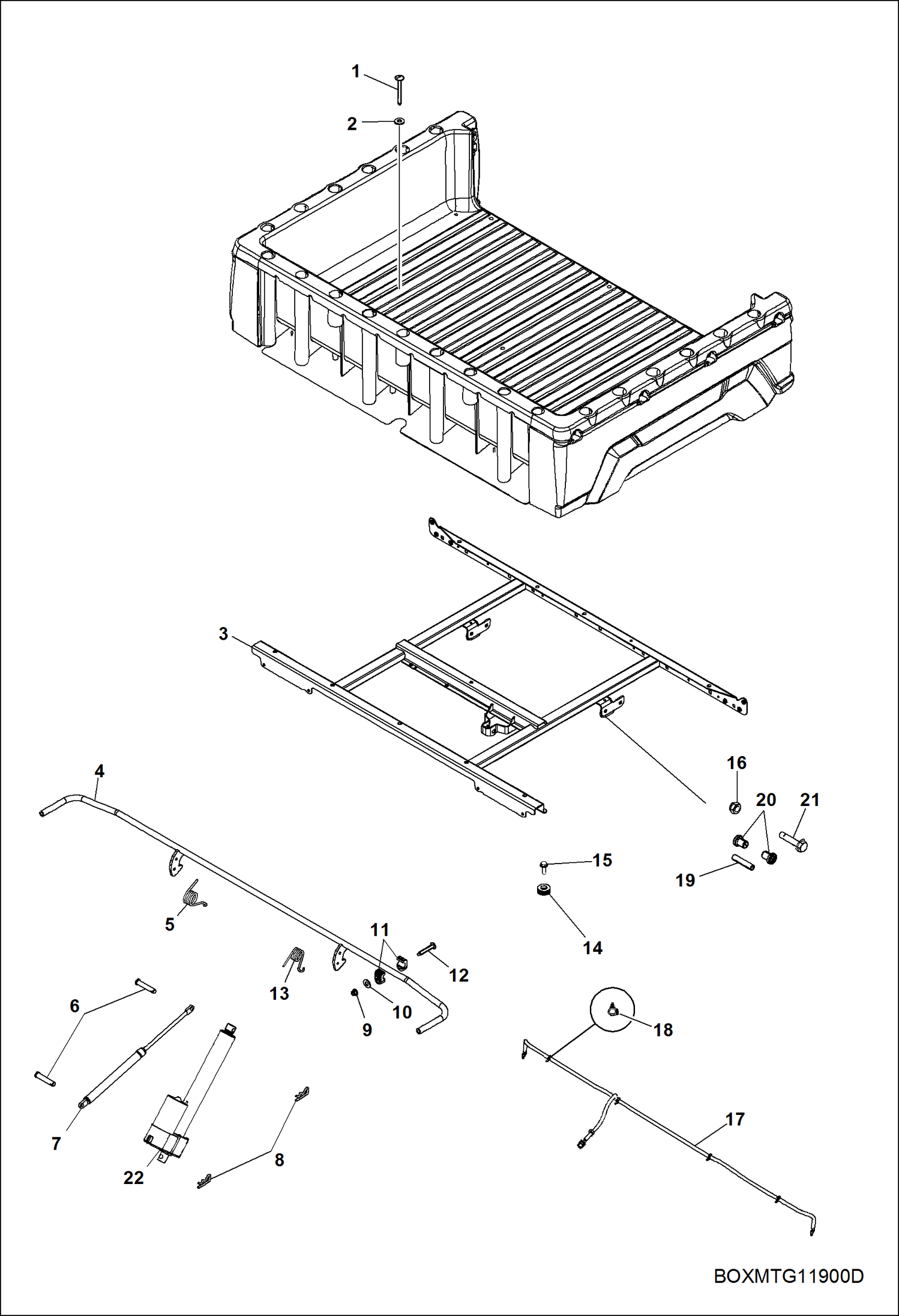 Схема запчастей Bobcat 3400 - BODY, BOX MOUNTING MAIN FRAME