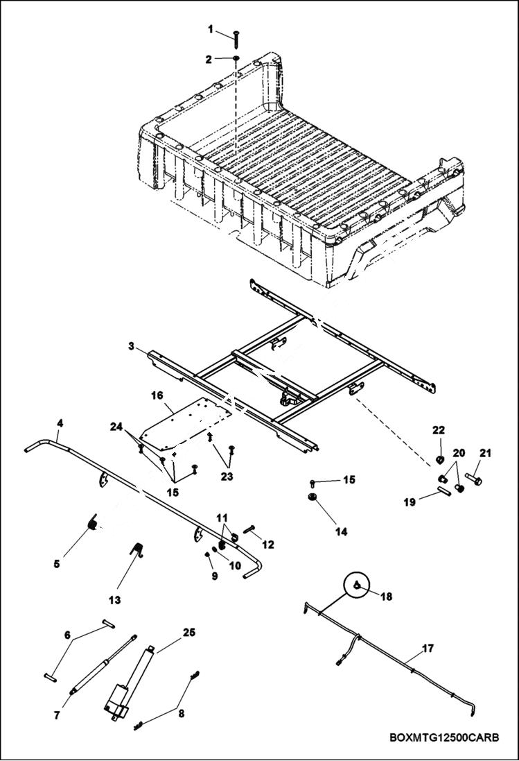 Схема запчастей Bobcat 3200 - BODY, BOX MOUNTING (S/N AJNS20001 & Above) MAIN FRAME