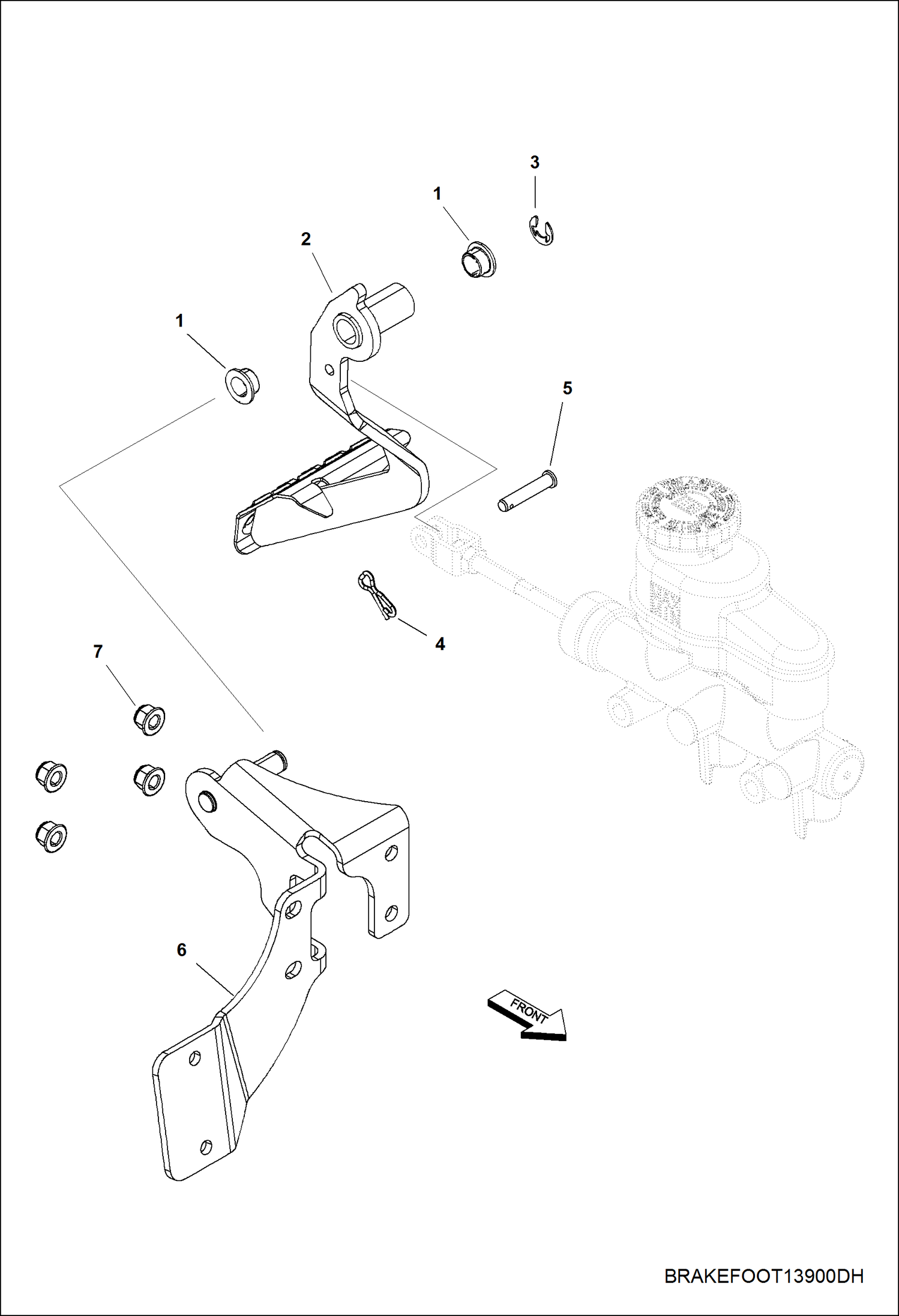 Схема запчастей Bobcat 3600 - BRAKES, PEDAL & MASTER CYLINDER STEERING & SUSPENSION