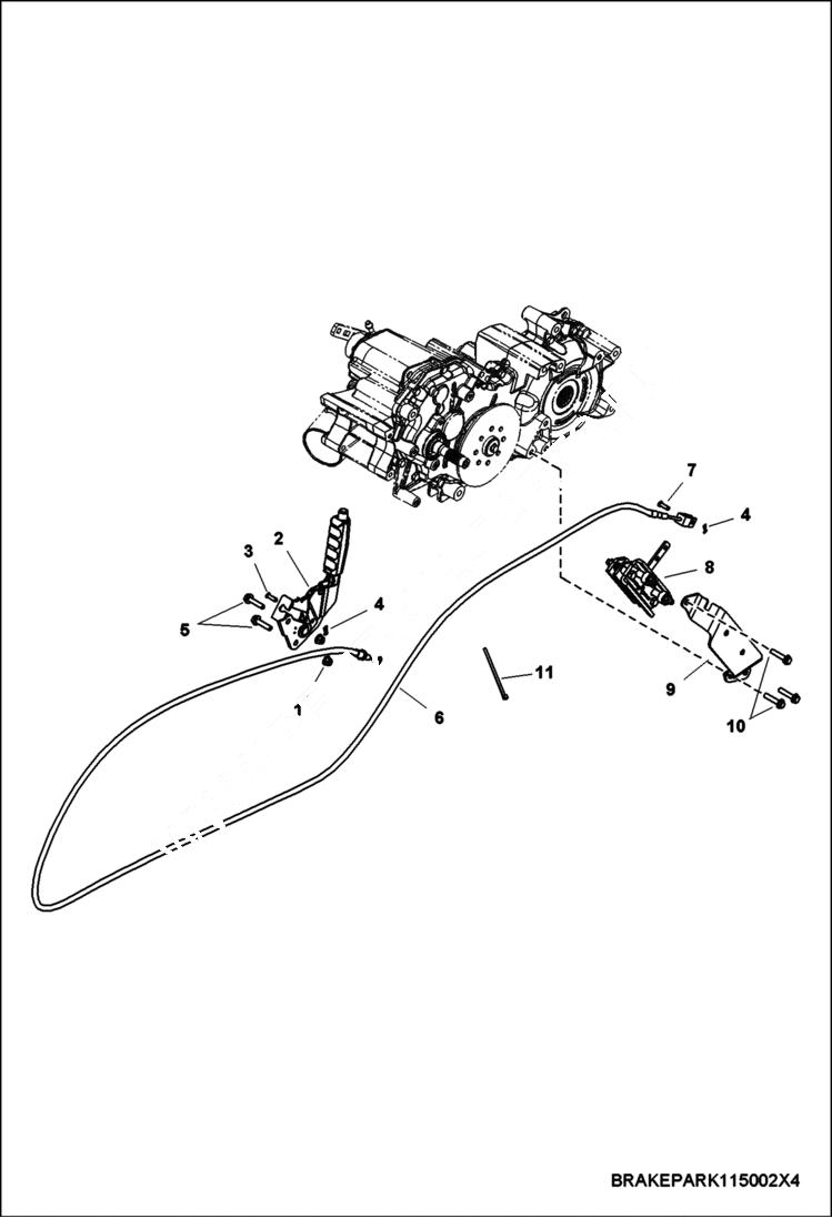 Схема запчастей Bobcat 3200 - BRAKES, PARK BRAKE ASSY STEERING & SUSPENSION