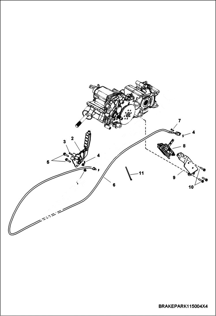 Схема запчастей Bobcat 3400XL - BRAKES, PARK BRAKE ASSY STEERING & SUSPENSION