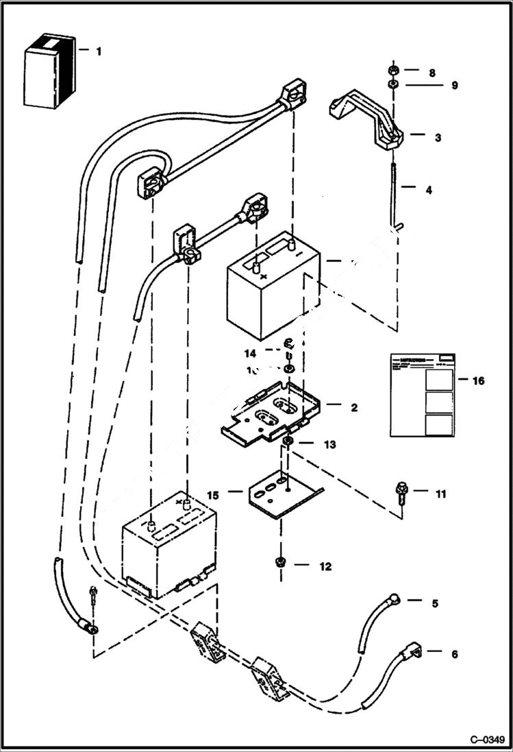 Схема запчастей Bobcat 900s - BATTERY KIT (Dual) ACCESSORIES & OPTIONS