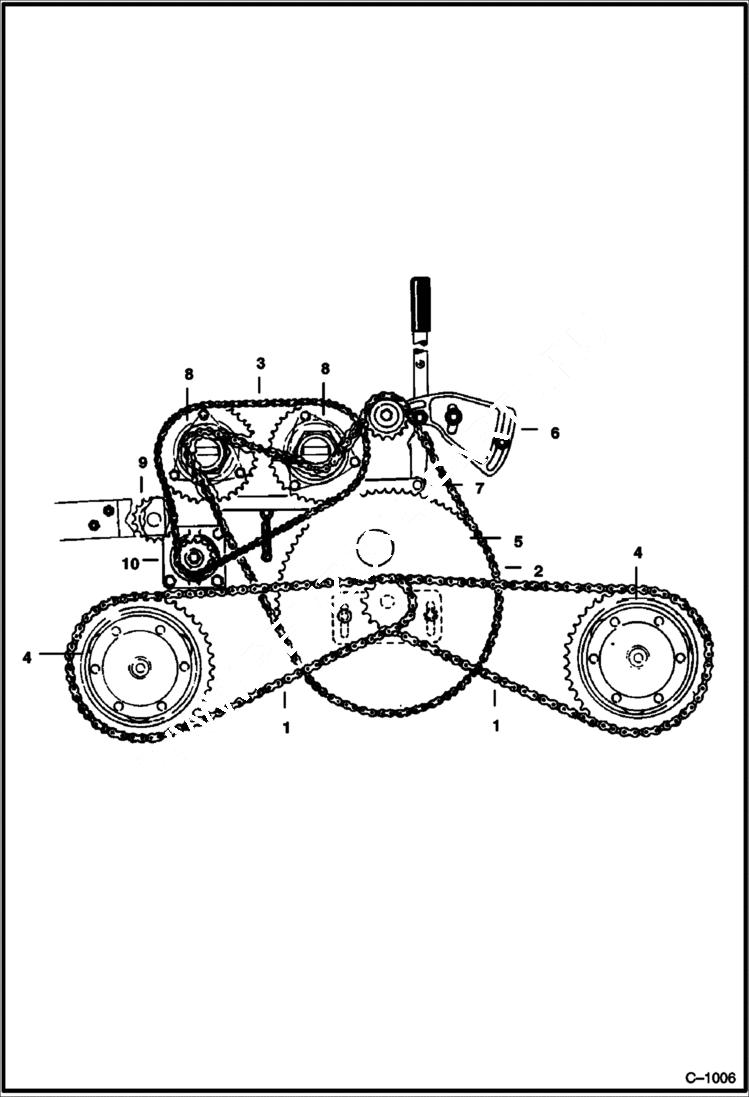 Схема запчастей Bobcat 400s - DRIVE TRAIN Left Side DRIVE TRAIN