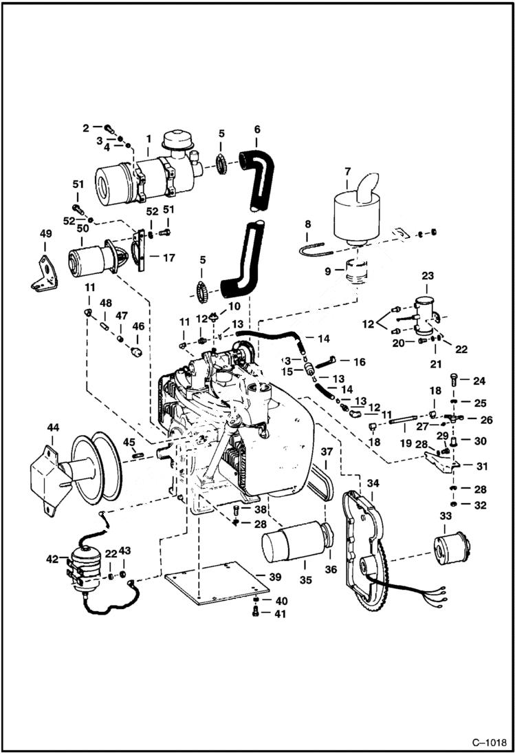 Схема запчастей Bobcat 500s - KOHLER ENGINE ATTACHING PARTS POWER UNIT