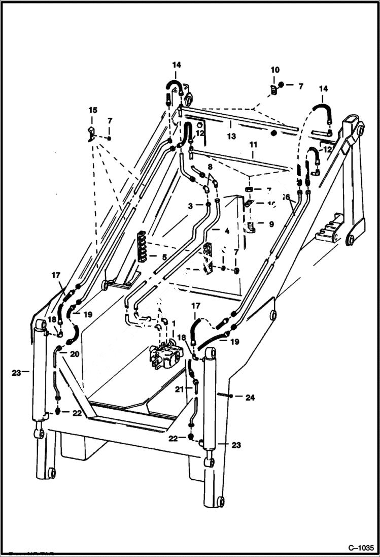 Схема запчастей Bobcat 500s - TILT CYLINDER HYDRAULIC CIRCUITRY HYDRAULIC SYSTEM