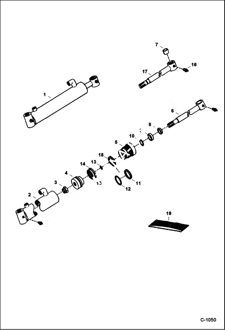 Схема запчастей Bobcat 600s - TILT CYLINDER HYDRAULIC SYSTEM