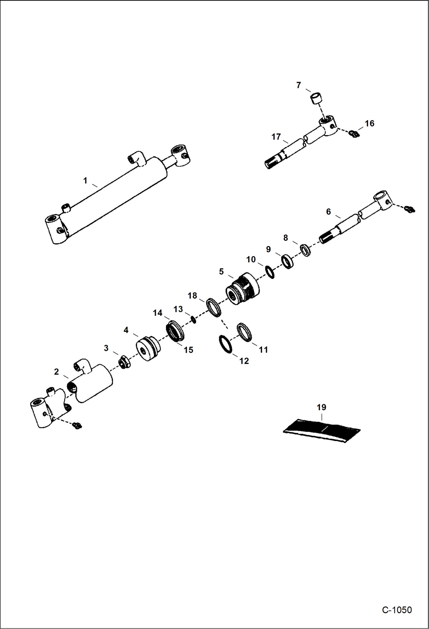 Схема запчастей Bobcat ANGLE BROOM - ANGLE BROOM (Hydraulic Cylinder) (New Style Stabilizer) Loader