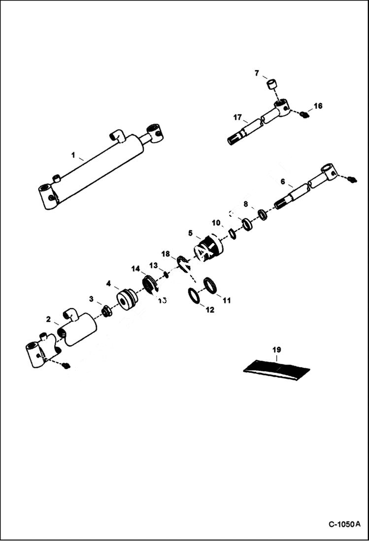 Схема запчастей Bobcat GRADER - GRADER (Hydraulic Cylinder) (New Style Stabilizer) Loader