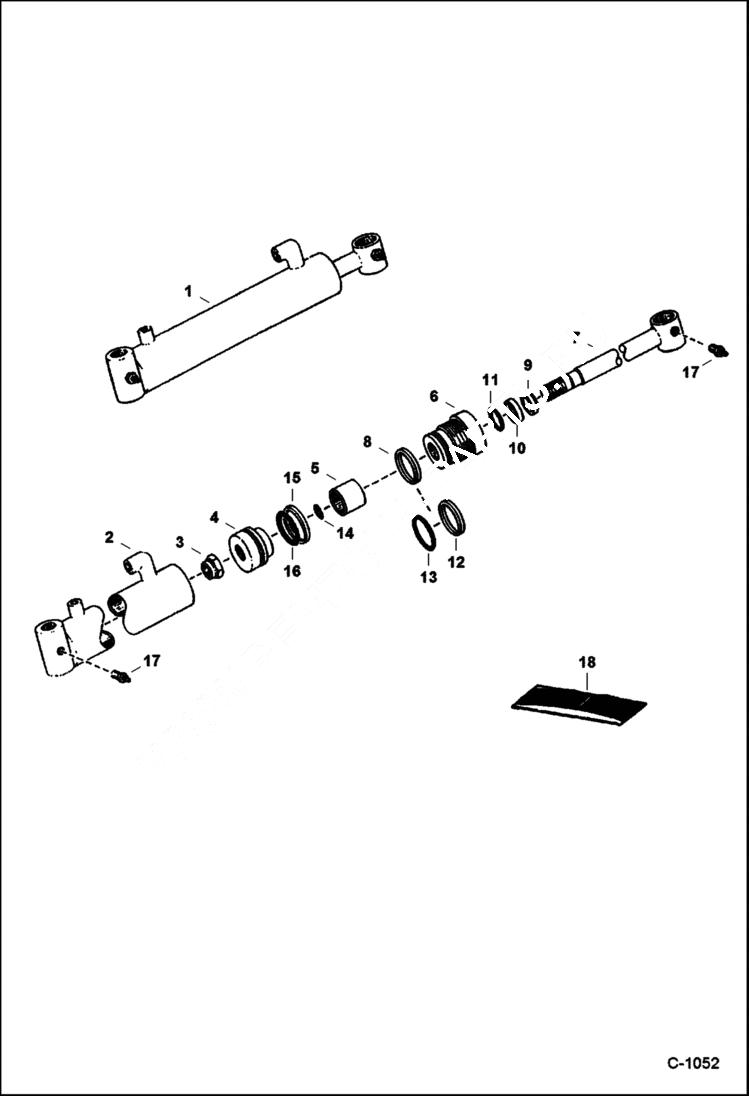 Схема запчастей Bobcat 500s - LIFT CYLINDER S/N 2999 & Above HYDRAULIC SYSTEM