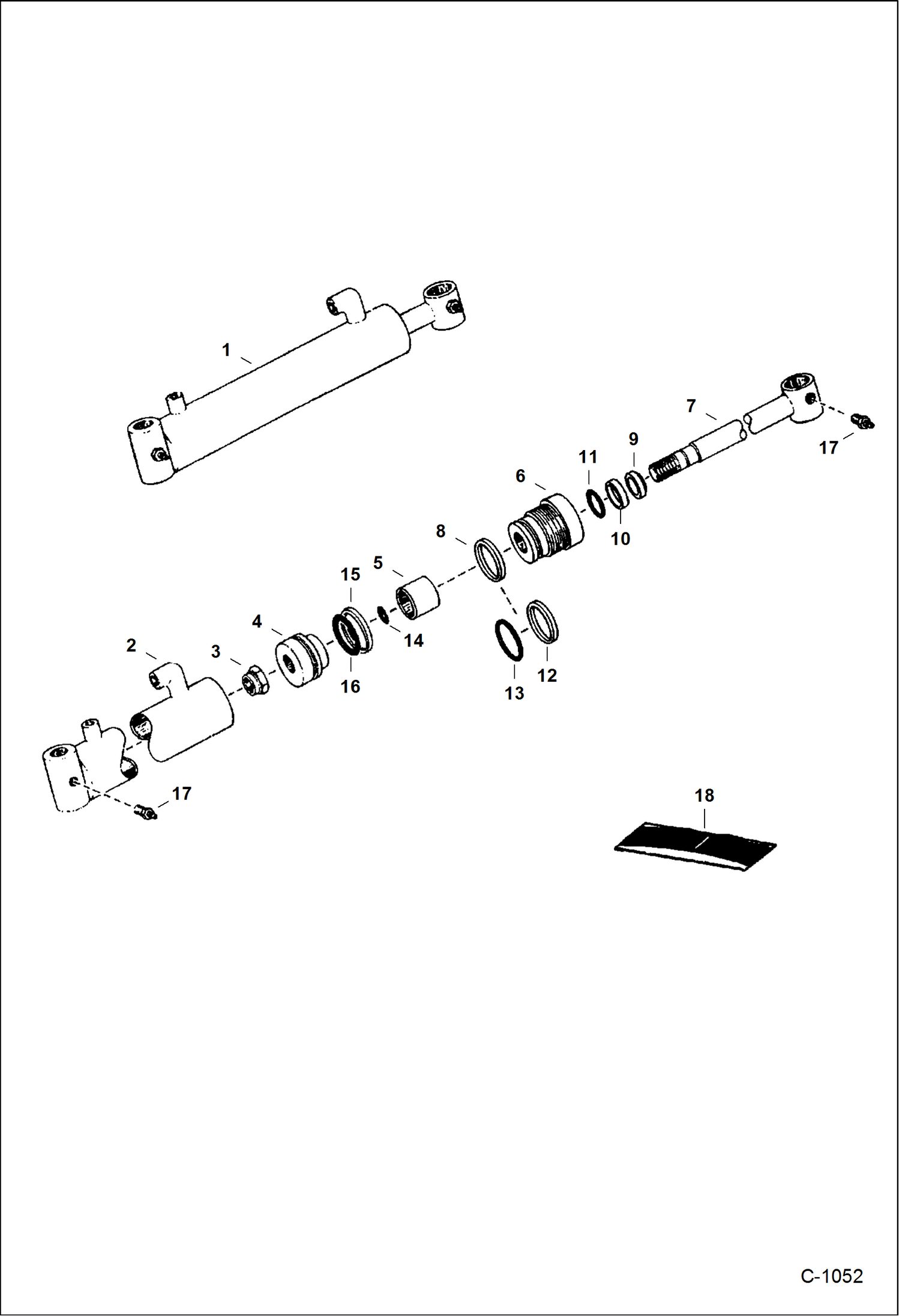 Схема запчастей Bobcat 400s - LIFT CYLINDER 1-1/4 in. (31,75 mm) Shaft HYDRAULIC SYSTEM