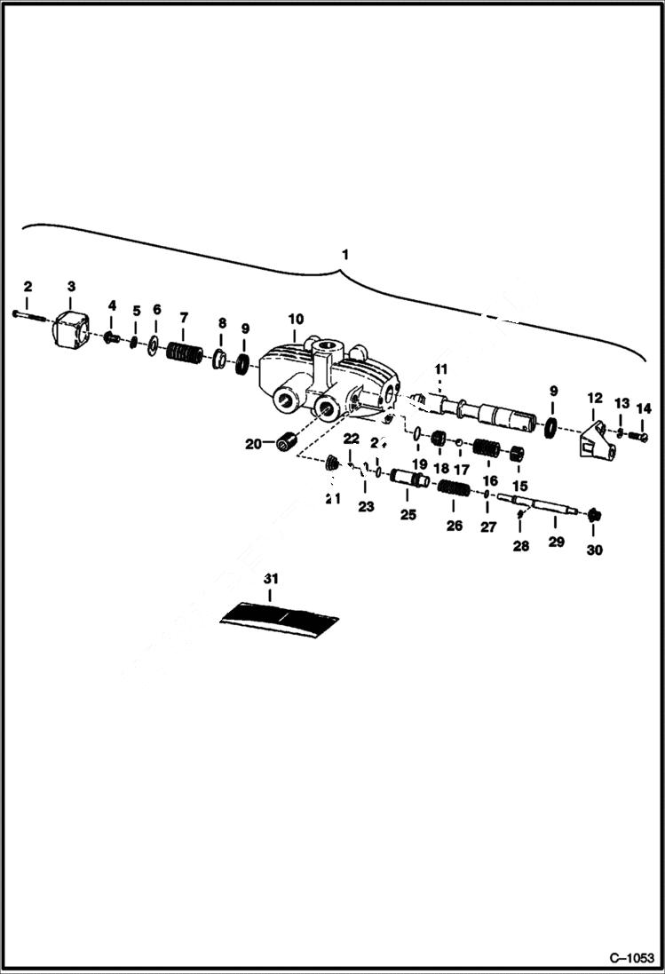 Схема запчастей Bobcat 600s - VARIABLE SPEED VALVE W/Thermal Relief HYDRAULIC SYSTEM