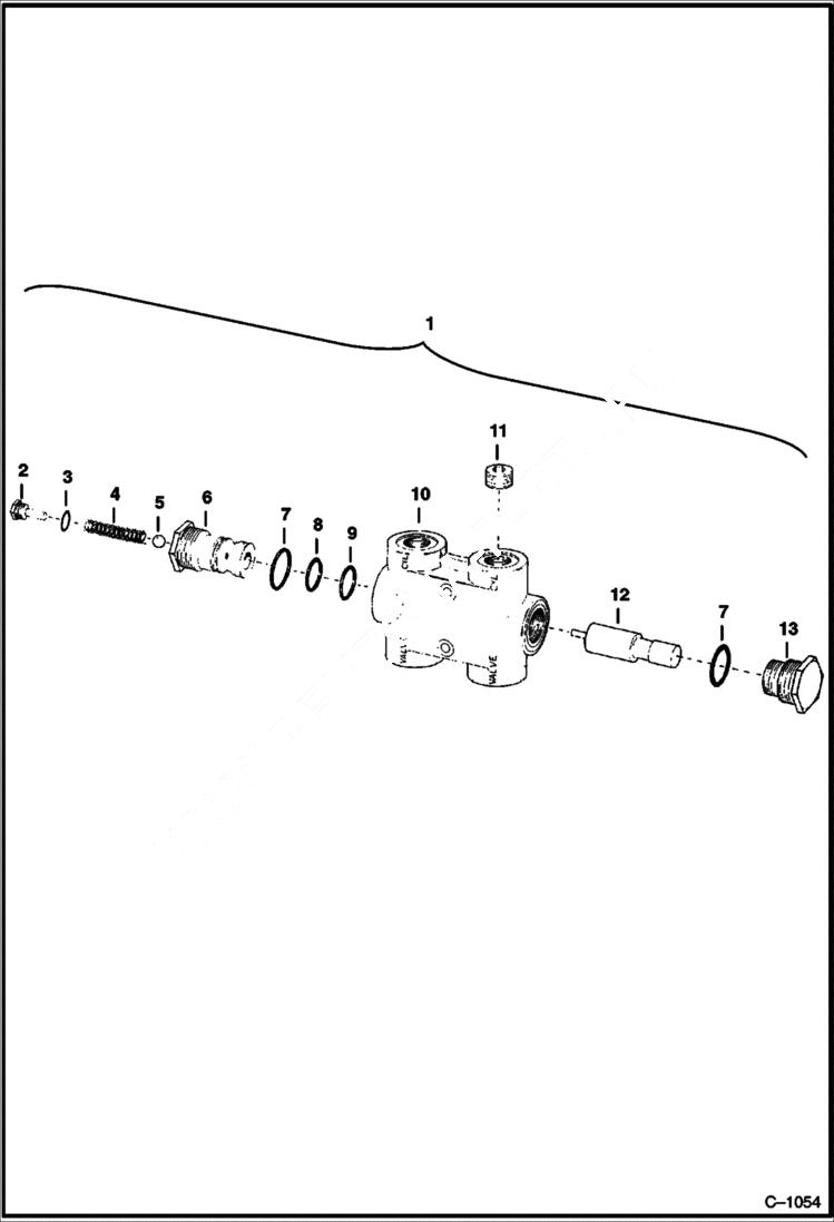 Схема запчастей Bobcat 600s - VARIABLE SPEED CHECK VALVE HYDRAULIC SYSTEM