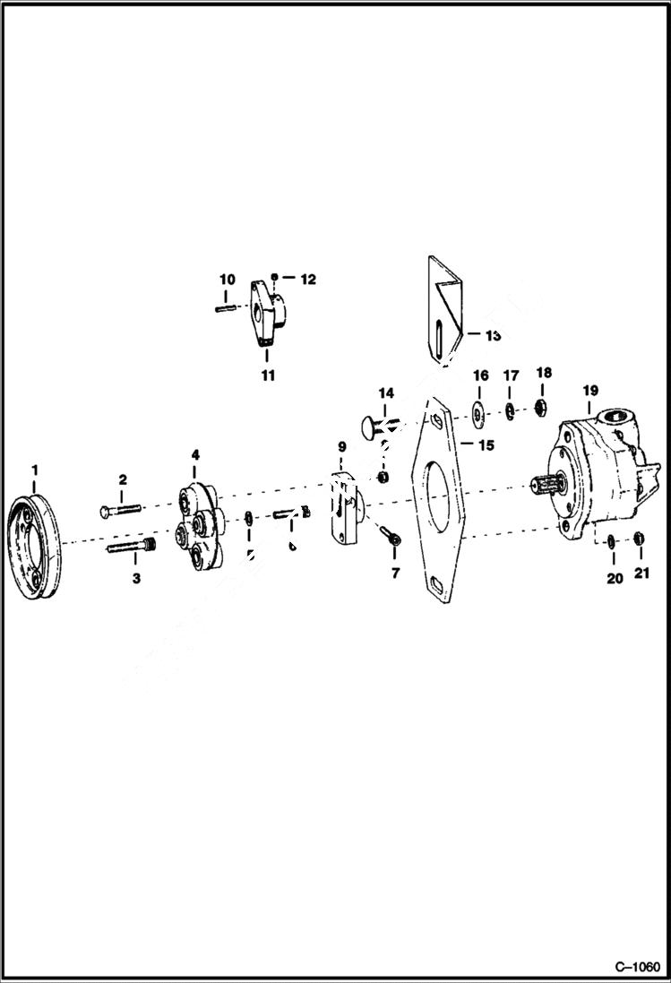 Схема запчастей Bobcat 500s - HYDRAULIC PUMP DRIVE M-444 POWER UNIT