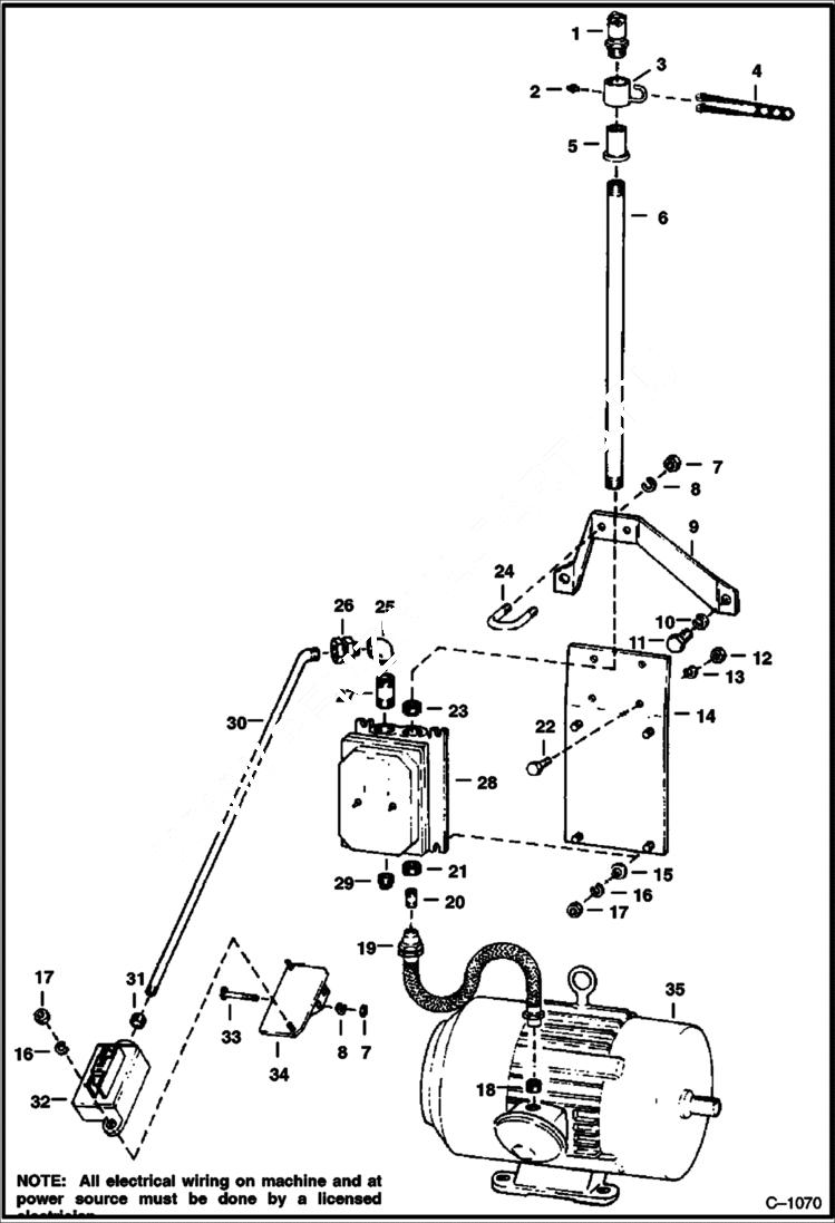 Схема запчастей Bobcat 500s - MAIN FRAME ELECTRICAL PARTS For Remote Mounted Reel ELECTRICAL SYSTEM